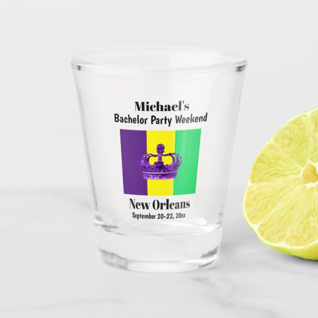 Bachelor Party Favour New Orleans Guys Trip Shot Glass (Front)
