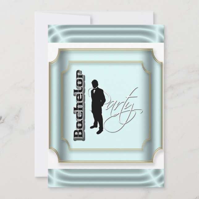 Bachelor party formal tuxedo invitation (Front)