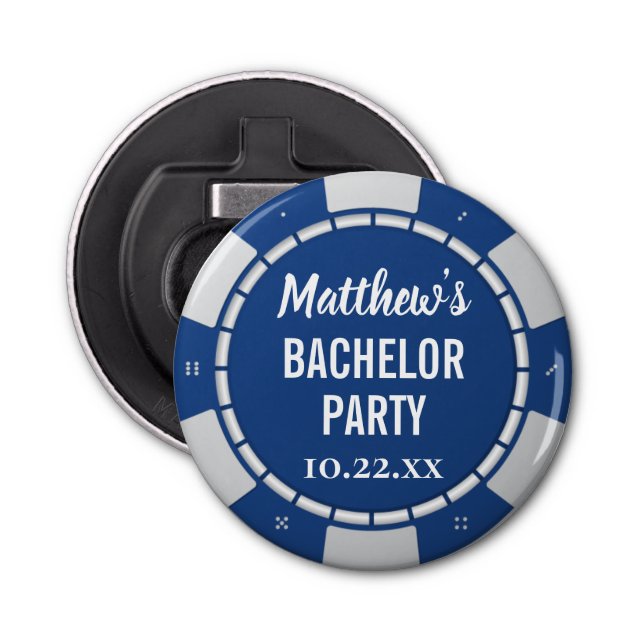 Bachelor Party Gambling Poker Chip Bottle Opener (Front)
