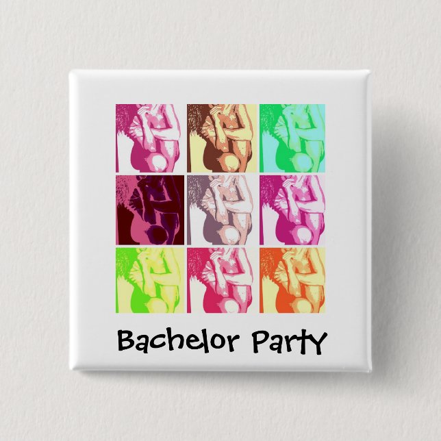 Bachelor Party Gifts 2 Inch Square Button (Front)