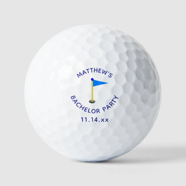 Bachelor Party Golf Hole Golfer Wedding Favour Balls (Front)