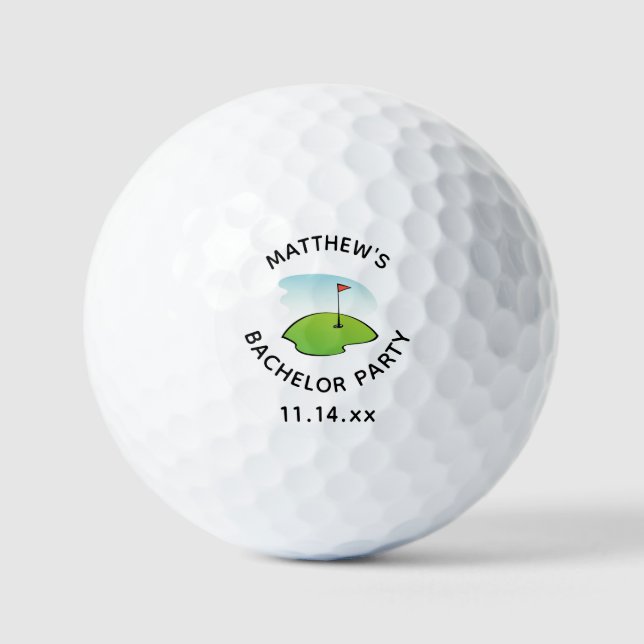 Bachelor Party Golf Hole Golfer Wedding Favour Golf Balls (Front)
