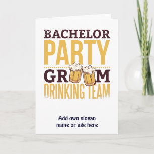 Bachelor Party Groom Drinking Team Funny Wedding Card
