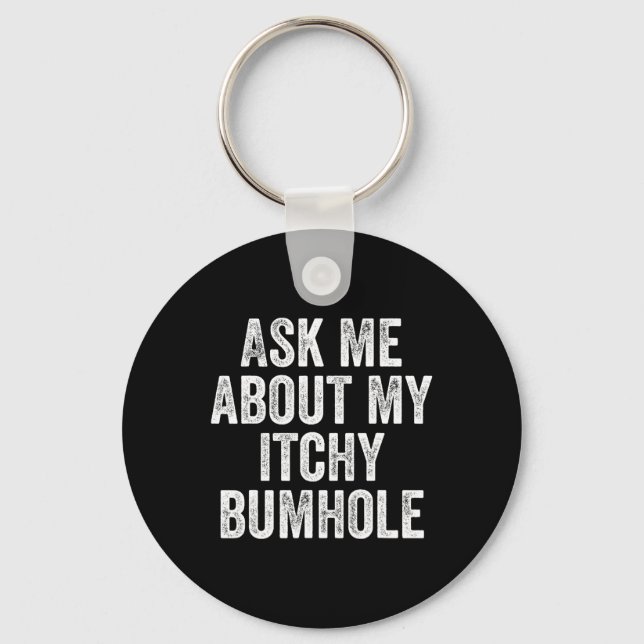 Bachelor Party Groom Itchy Bumhole Adult Humour Pu Keychain (Front)
