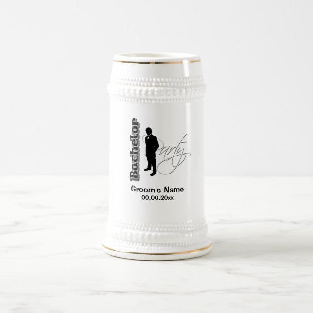 Bachelor party - grooms commemorative beer stein (Center)