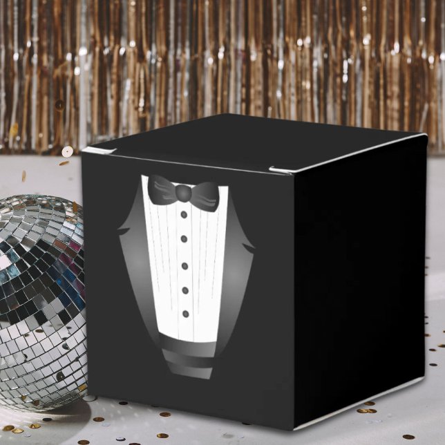 Bachelor Party Groomsman Team Groom black tuxedo Favor Box (Bachelor Party Groomsman Team Groom black tuxedo Favor Boxes)