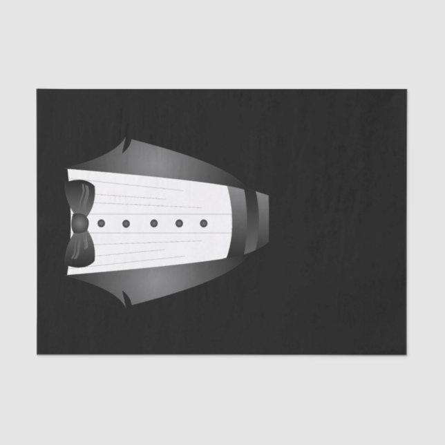 Bachelor Party Groomsman Team Groom black tuxedo Tissue Paper (Front)