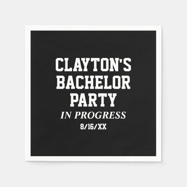 Bachelor Party In Progress Napkins (Front)
