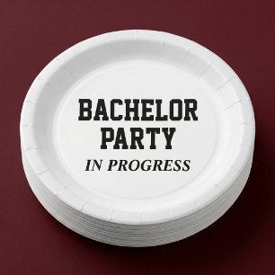 Bachelor Party In Progress Paper Plate