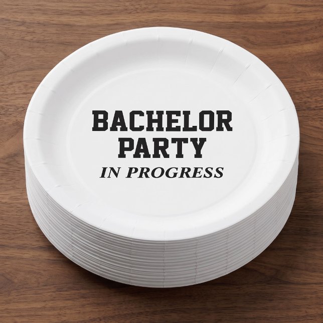Bachelor Party In Progress Paper Plate (Creator Uploaded)
