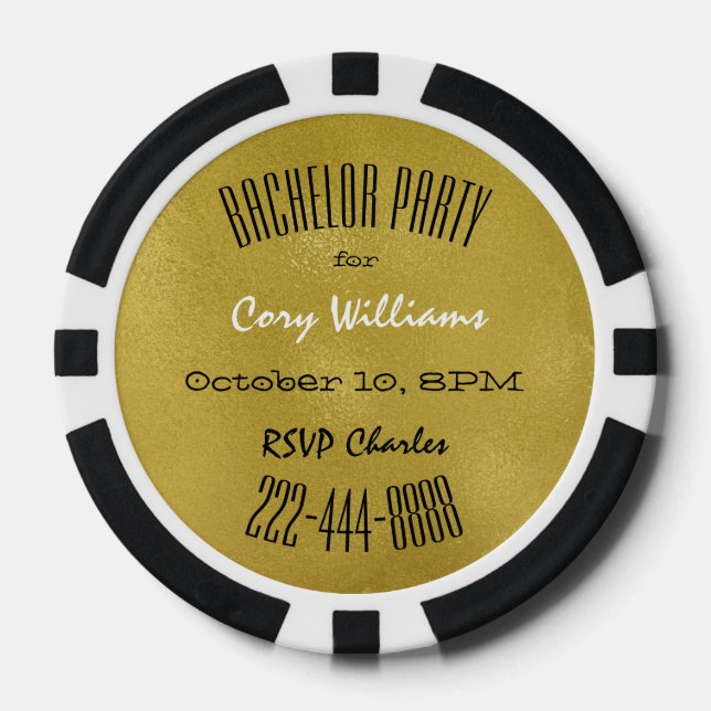 Bachelor Party Invite Poker Chip (Front)
