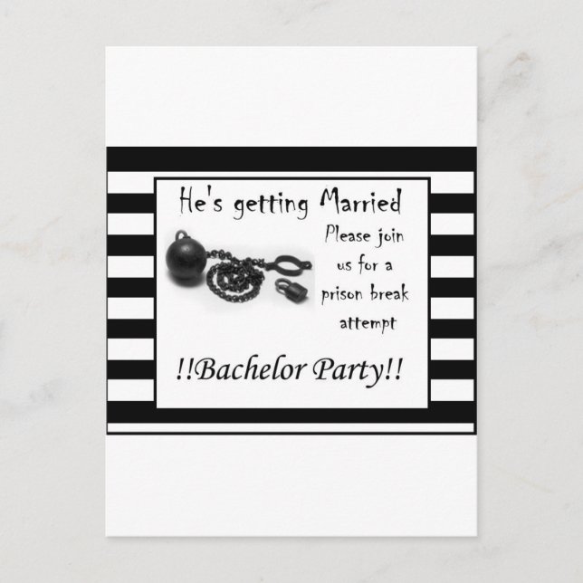 Bachelor party invite - prison break (Front)