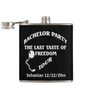 Bachelor Party Last Taste Of Freedom Personalized Hip Flask