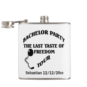 Bachelor Party Last Taste Of Freedom Personalized Hip Flask