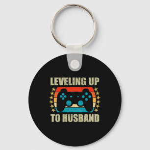 Bachelor Party Levelling Up To Husband Groom Gamin Keychain