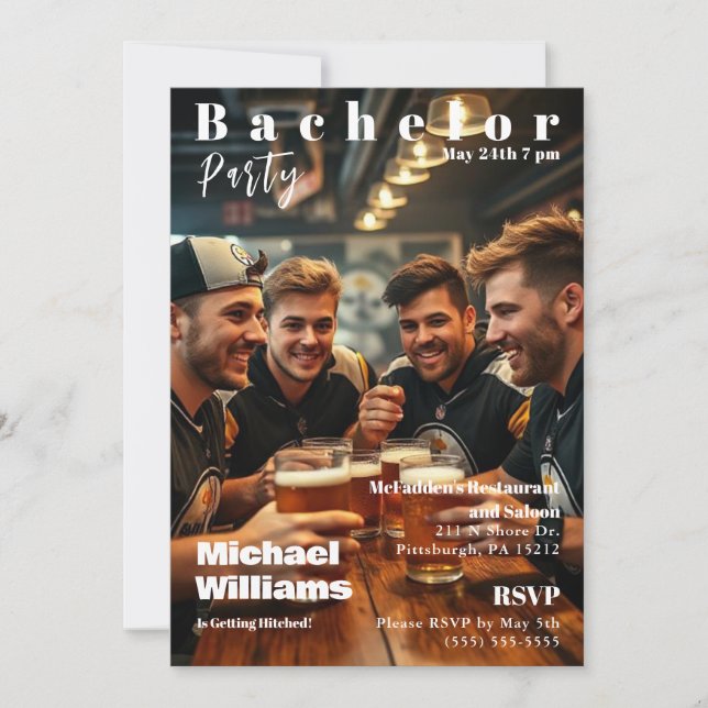Bachelor Party Magazine Cover Invitation (Front)