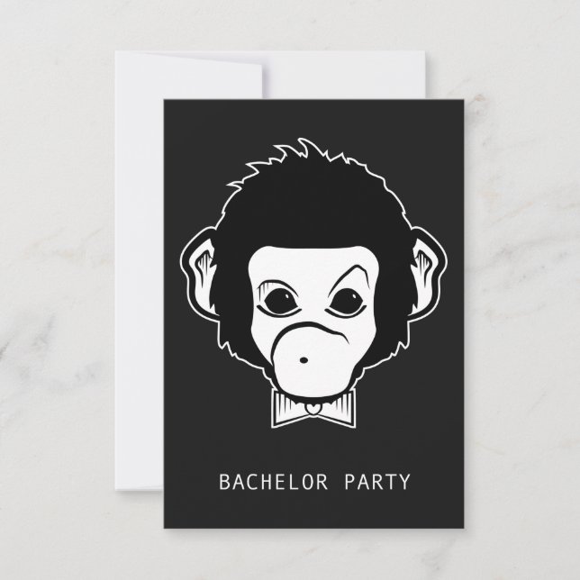 bachelor party mister monkey invitation (Front)