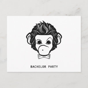 bachelor party mister monkey invitation postcard