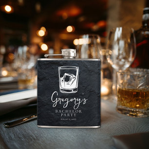 Bachelor party modern stylish hip flask