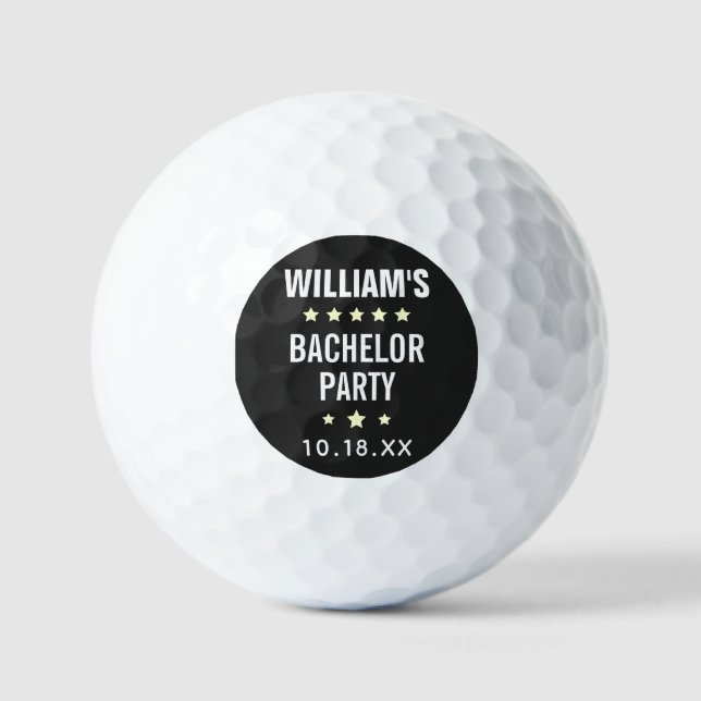 Bachelor Party Modern Typography Wedding Favour Golf Balls (Front)