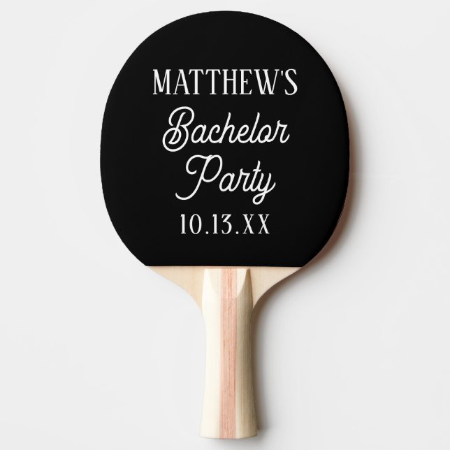 Bachelor Party Modern Typography Wedding Favour Ping Pong Paddle (Front)