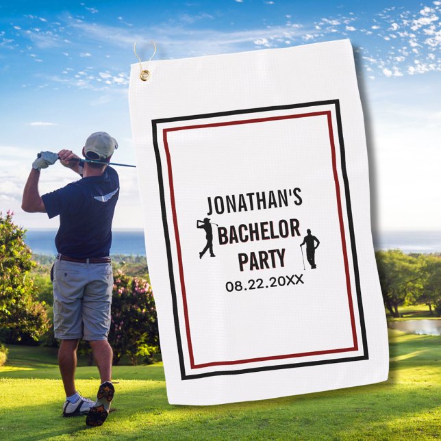 Bachelor Party Name Date Golf Towel (Creator Uploaded)