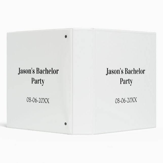Bachelor party name date simple minimal best man  binder (Background)
