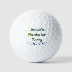 Bachelor party name date simple minimal best man golf balls