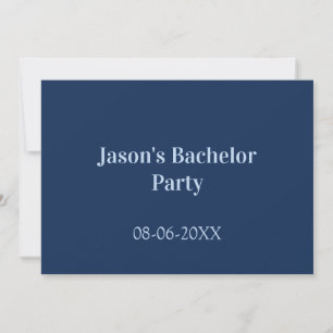 Bachelor party name date simple minimal best man invitation