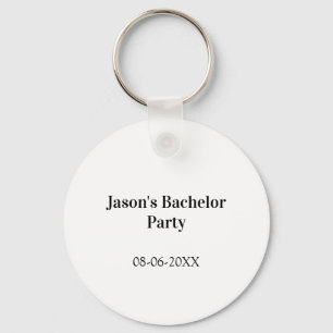 Bachelor party name date simple minimal best man  keychain