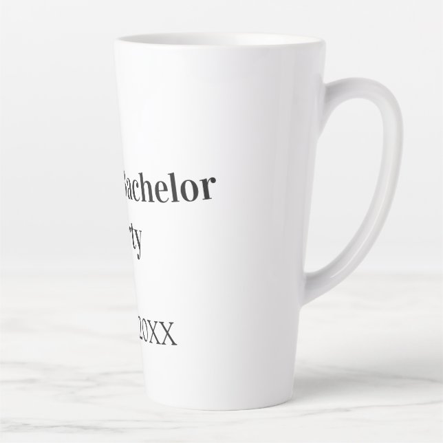 Bachelor party name date simple minimal best man  latte mug (Right)