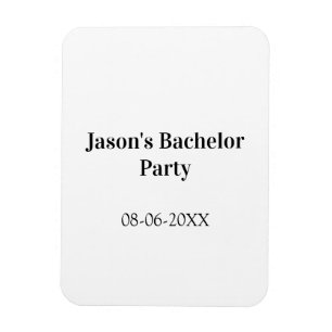Bachelor party name date simple minimal best man magnet