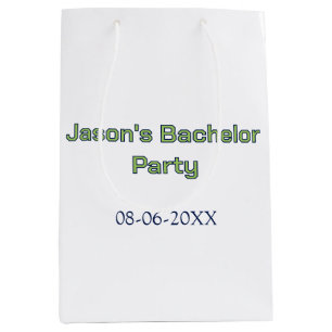 Bachelor party name date simple minimal best man  medium gift bag