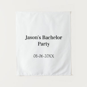Bachelor party name date simple minimal best man tapestry