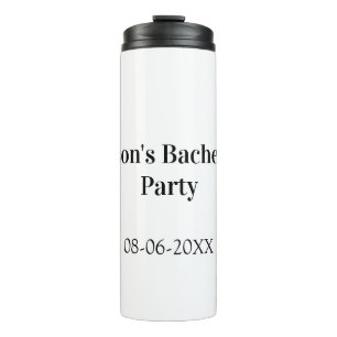 Bachelor party name date simple minimal best man  thermal tumbler