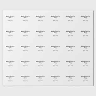 Bachelor party name date simple minimal best man wrapping paper