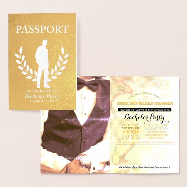 Bachelor Party passport gold foil Foil Card (Display)