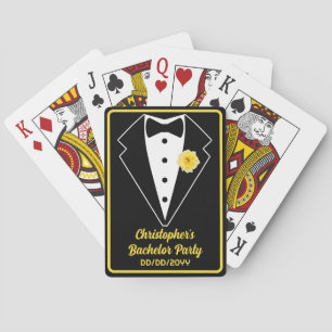 Bachelor Party Poker Black Tuxedo Butter Yellow  Playing Cards