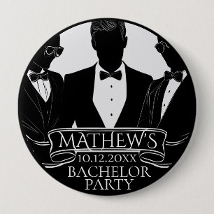 Bachelor Party Poker Chip 4 Inch Round Button