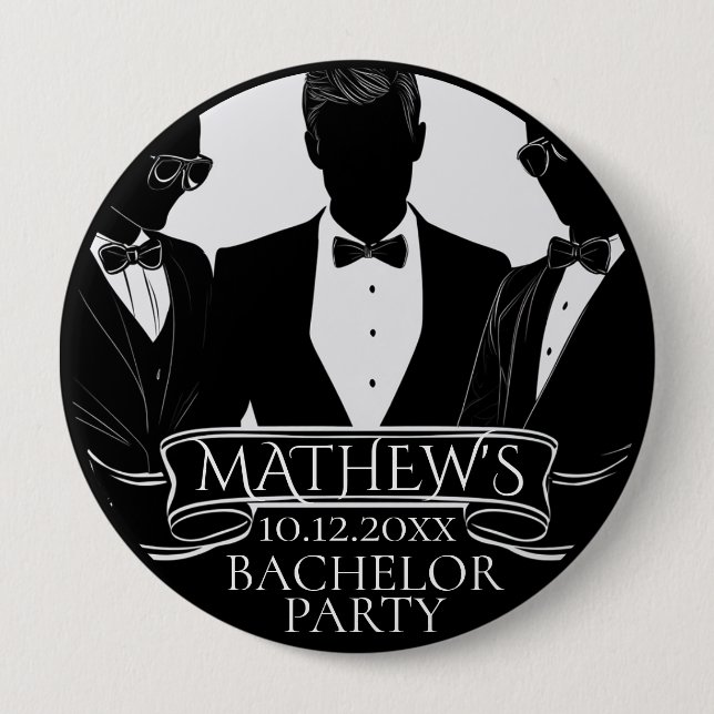 Bachelor Party Poker Chip 4 Inch Round Button (Front)