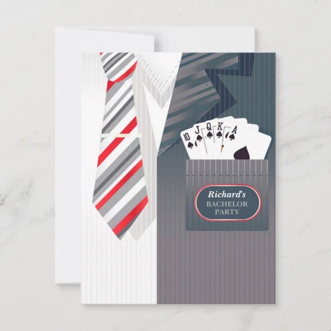 Bachelor Party Poker costume plat Invitation (Devant)
