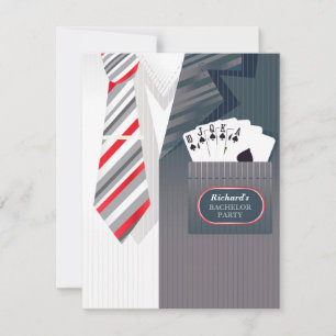 Bachelor Party Poker costume plat Invitation
