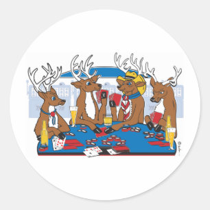 Bachelor Party Poker in Vegas Classic Round Sticker