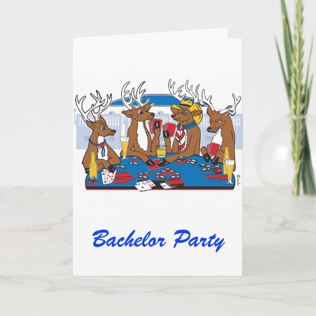 Bachelor Party Poker Player Invitation (Front)