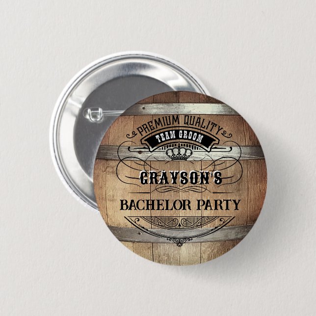 Bachelor Party Rustic 2 Inch Round Button (Front & Back)