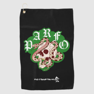 Bachelor Party Scramble Edgy Gothic Snake Skull Golf Towel