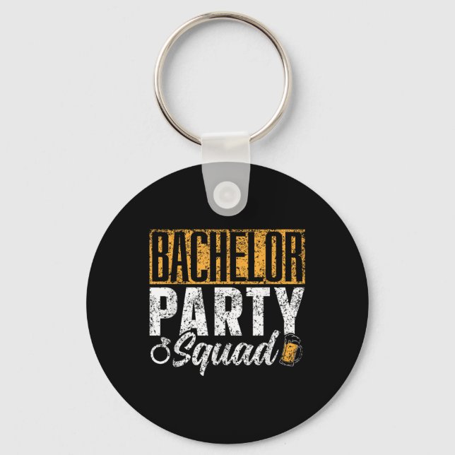 Bachelor Party Squad Bride Groom Team _1  Keychain (Front)