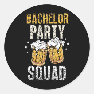 Bachelor Party Squad Groom Team Bride Classic Round Sticker