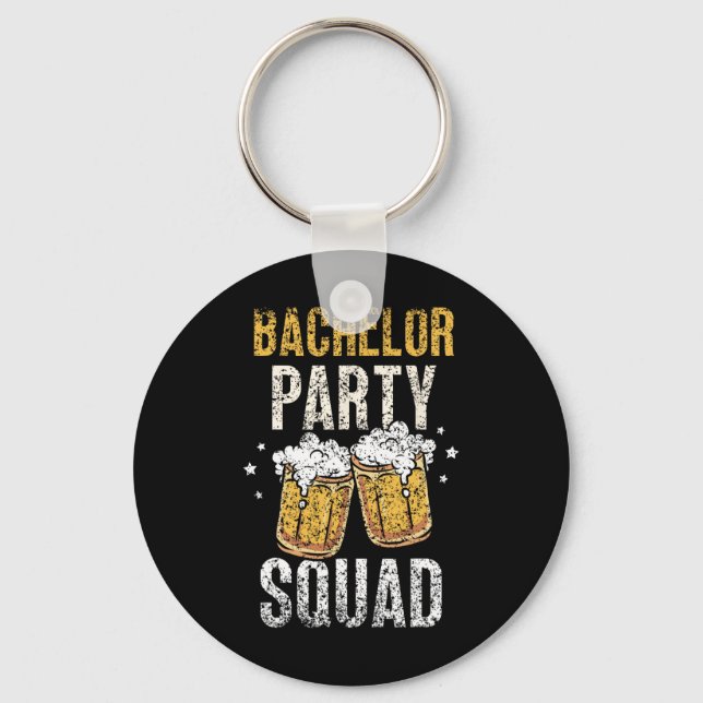 Bachelor Party Squad Groom Team Bride  Keychain (Front)