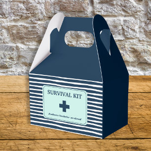 Bachelor Party Survival Kit Navy Nautical Favor Box
